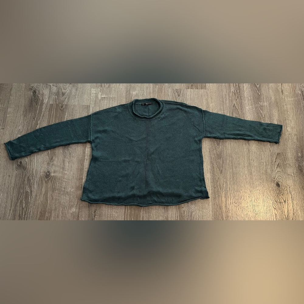 Peruvian connection the Morgan roll edge boxy sweater Pima Cotton